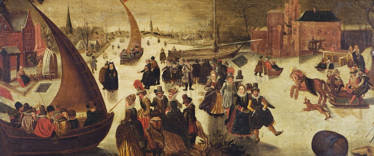 Het ijsvermaak van den deftigen stand in Holland, 1605-1614, Fries Museum, Leeuwarden - Collectie Provincie Fryslân - Schenking ds. Joost Hiddes Halbertsma