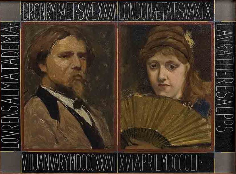 Sir Lawrence Alma-Tadema, Portret van Lawrence Alma-Tadema en Laura Theresa Epps, 1871, Fries Museum, Leeuwarden - Collectie Het