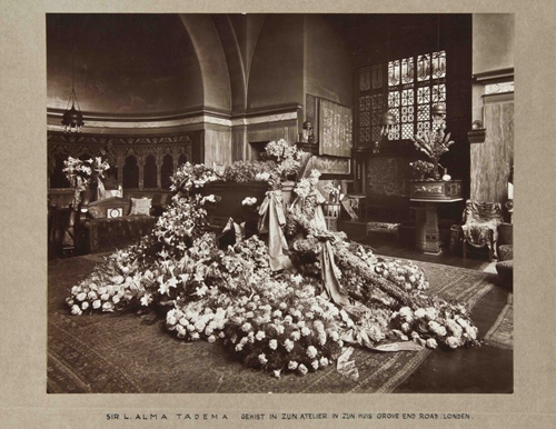 Opbaring van Lawrence Alma-Tadema in zijn eigen Londense huis, 1912, Collectie Fries Museum, Leeuwarden
