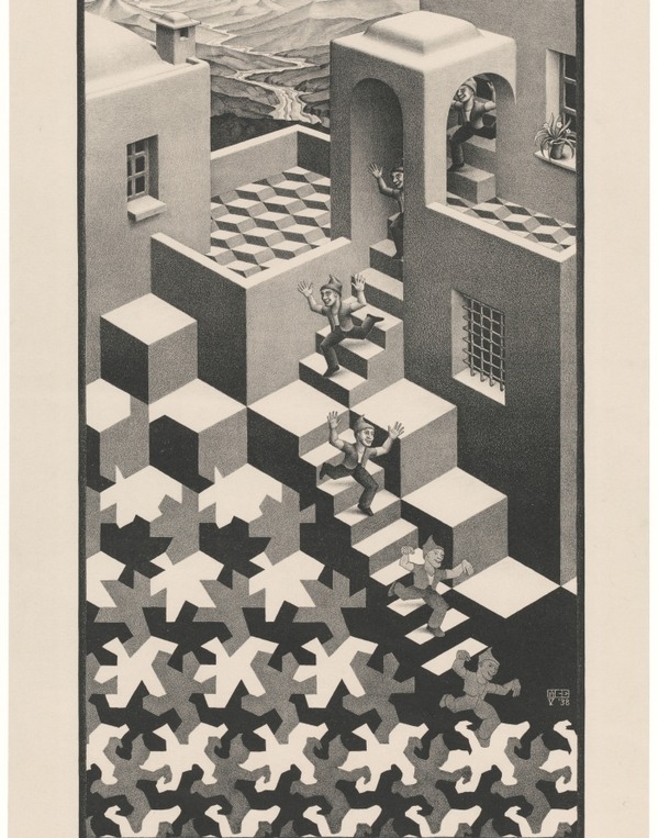M.C. Escher's "Circulation" (1938) © the M.C. Escher Company B.V. All rights reserved. www.mcescher.com