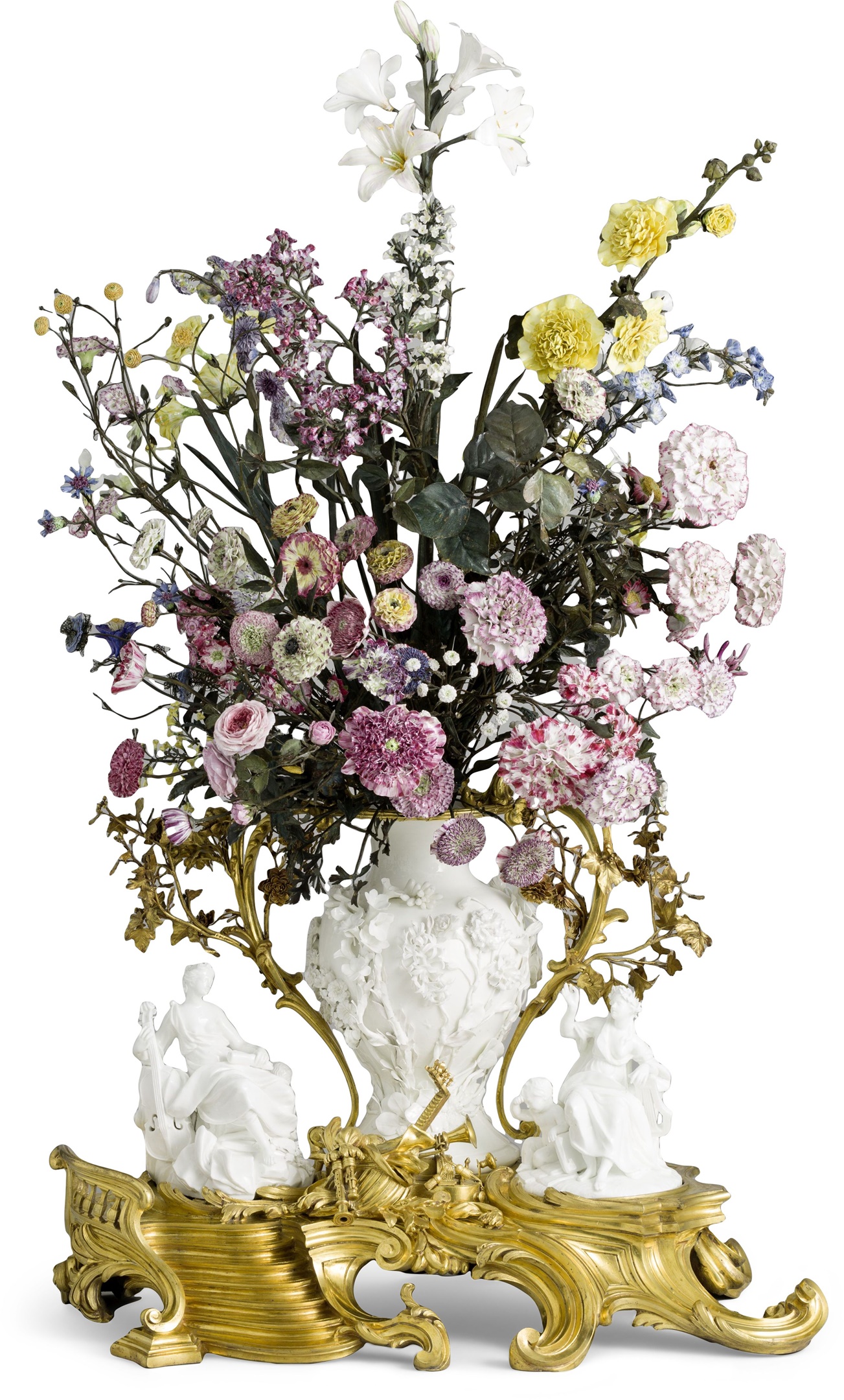 85 Boeket van de dauphine, 1747-1748, Manufacture de Vincennes, ontwerp: Jean-Claude Duplessis, porselein, koper, verguldsel, 11
