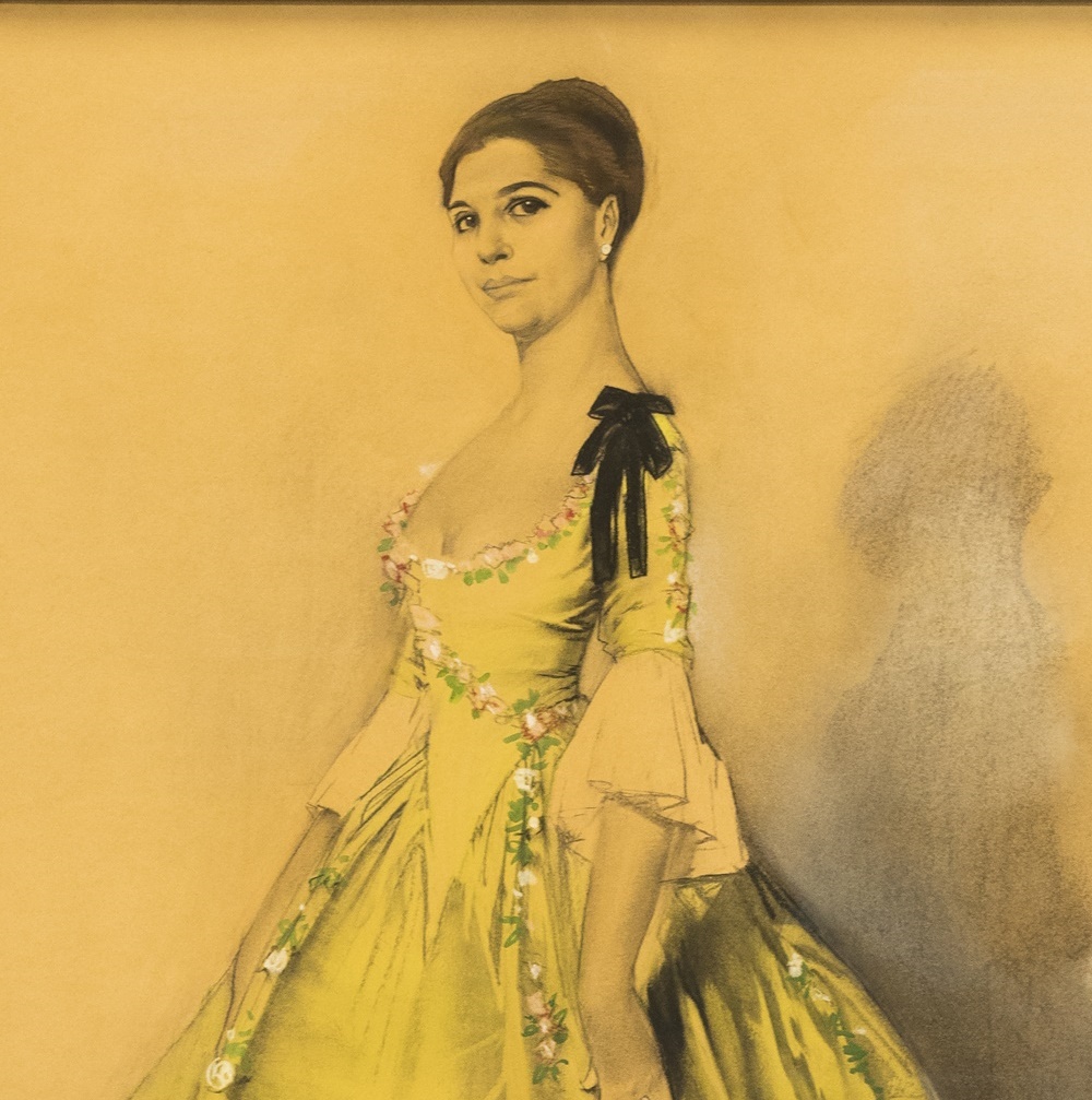 Margaretha Zelle alias Mata Hari in gele jurk (1876-1917) Piet van der Hem, 1914-1915 Krijt en pastel op papier, 98 x 72 cm Coll
