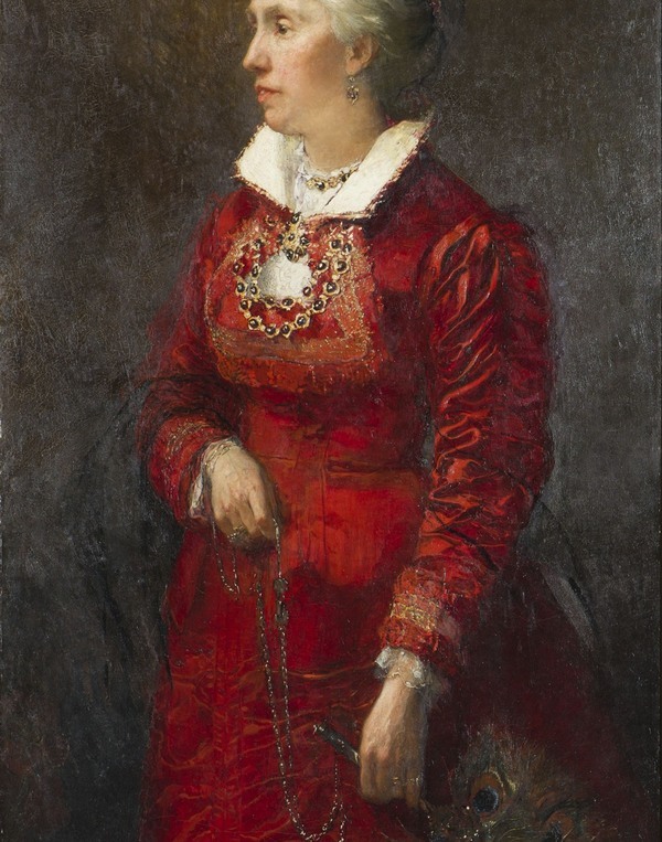 Afb. 4. Christoffel Bisschop, Portret van Catherine Seaton Forman Bisschop-Swift, ca. 1883-1885, olieverf op doek, 168 × 81 cm.  Afb. 4. Christoffel Bisschop, Portret van Catherine Seaton Forman Bisschop-Swift, ca. 1883-1885, olieverf op doek, 168 × 81 cm.