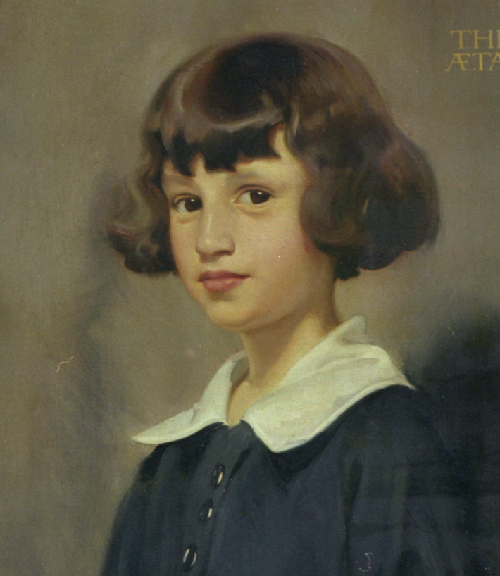 Thea Stokvis, 10 jaar (detail) Piet van der Hem, 1921 Olieverf op doek, 170 x 80 cm Collectie Fries Museum | Schenking Giordano-