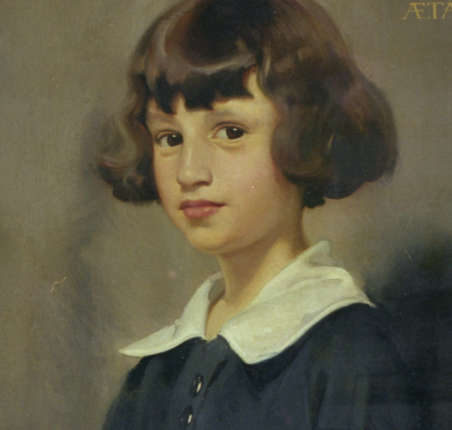 Thea Stokvis, 10 jaar (detail) Piet van der Hem, 1921 Olieverf op doek, 170 x 80 cm Collectie Fries Museum | Schenking Giordano-Stokvis