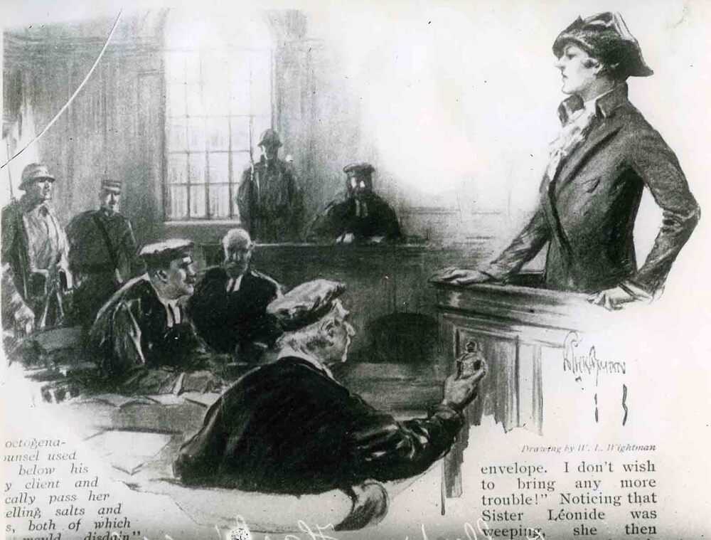 Tekening van de rechtzaak van Mata Hari, Collectie Fries Museum