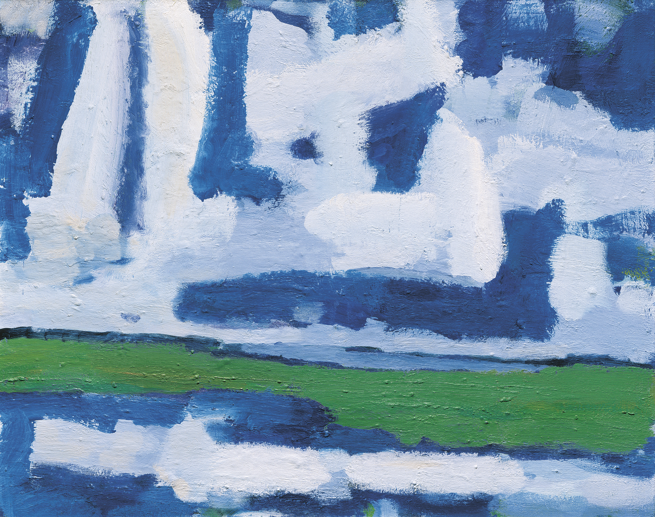 Gerrit Benner, 'Land en wolken', 1973, olieverf op doek, 80 x 100 cm, Museum Belvédère, Heerenveen-Oranjewoud, © AG BENNER, 2014