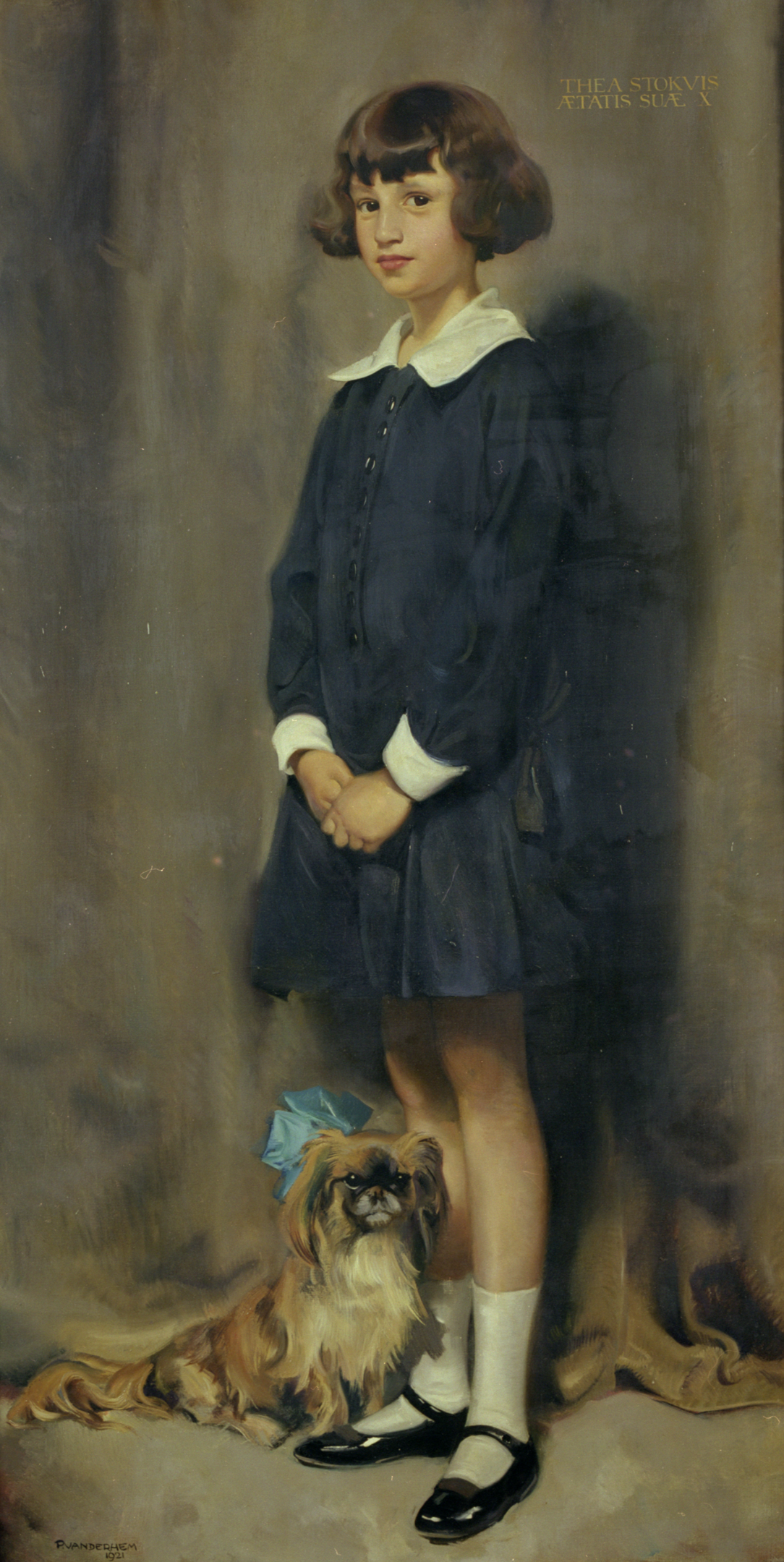 Thea Stokvis, 10 jaar  Piet van der Hem, 1921 Olieverf op doek, 170 x 80 cm Collectie Fries Museum | Schenking Giordano-Stokvis