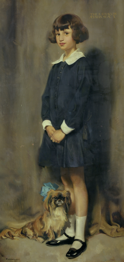 Thea Stokvis, 10 jaar  Piet van der Hem, 1921 Olieverf op doek, 170 x 80 cm Collectie Fries Museum | Schenking Giordano-Stokvis