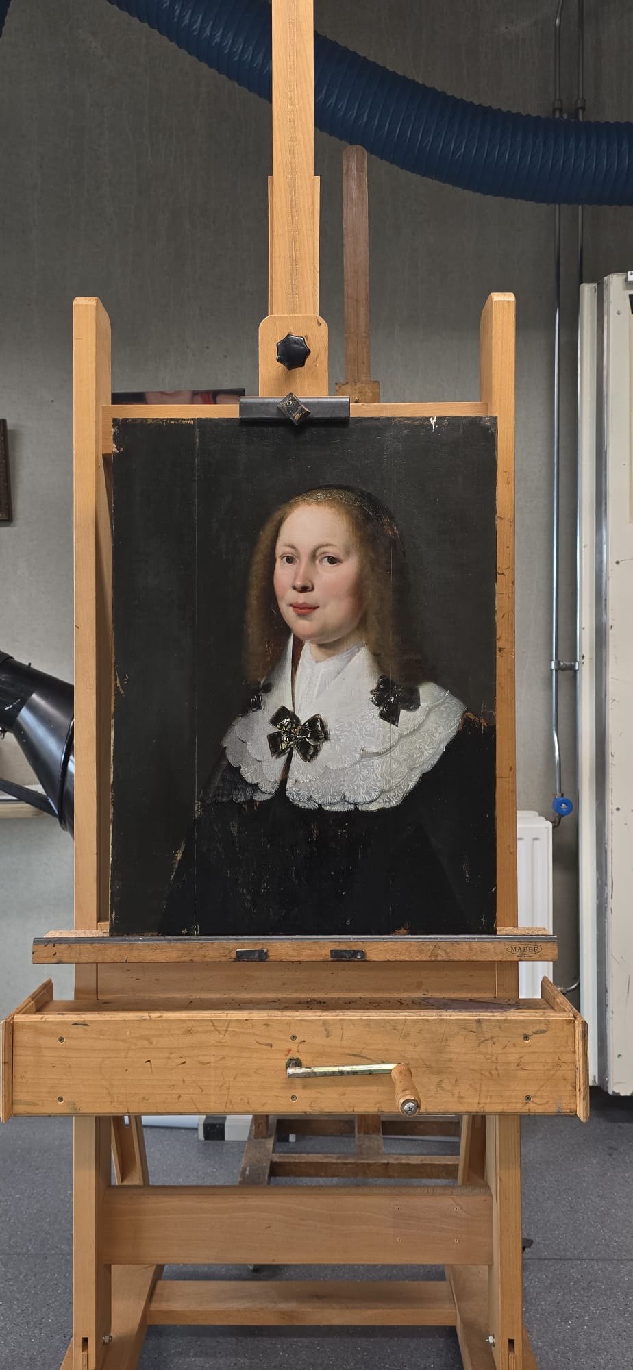 Portret van Wilsck van Feytsma, net het verwijderen van het vergeelde vernis