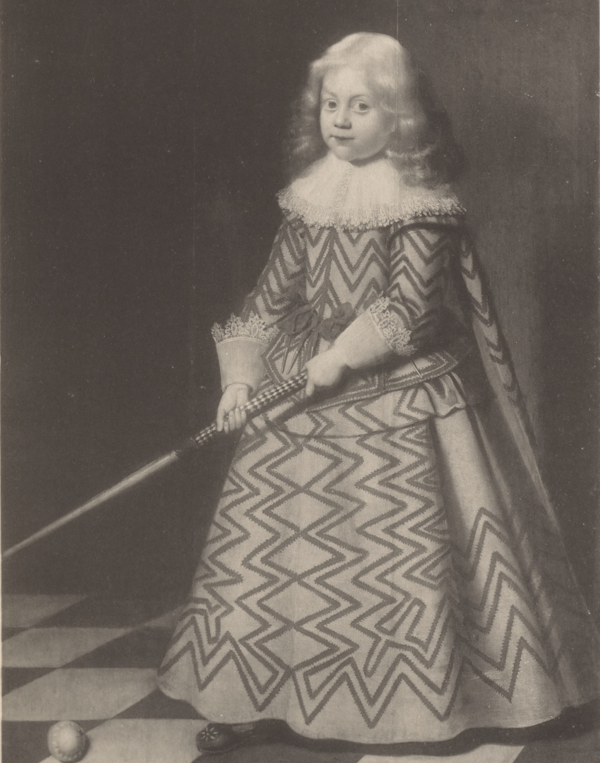 Toegeschreven aan Wybrand de Geest, Portret van een jongen met kolfstok, gedateerd 1631, olieverf op paneel, ca. 113 x 84 cm. Verblijfplaats onbekend, foto via RKD Toegeschreven aan Wybrand de Geest, Portret van een jongen met kolfstok, gedateerd 1631, olieverf op paneel, ca. 113 x 84 cm. Verblijfplaats onbekend, foto via RKD