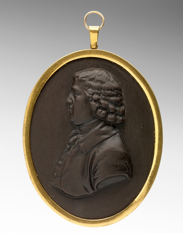 Portretmedailllon Josiah Wedgwood, William Hackwood, 1782-1800, 8.7 x 6.9 cm, Keramiekmuseum Princessehof Portretmedailllon Josiah Wedgwood, William Hackwood, 1782-1800, 8.7 x 6.9 cm, Keramiekmuseum Princessehof