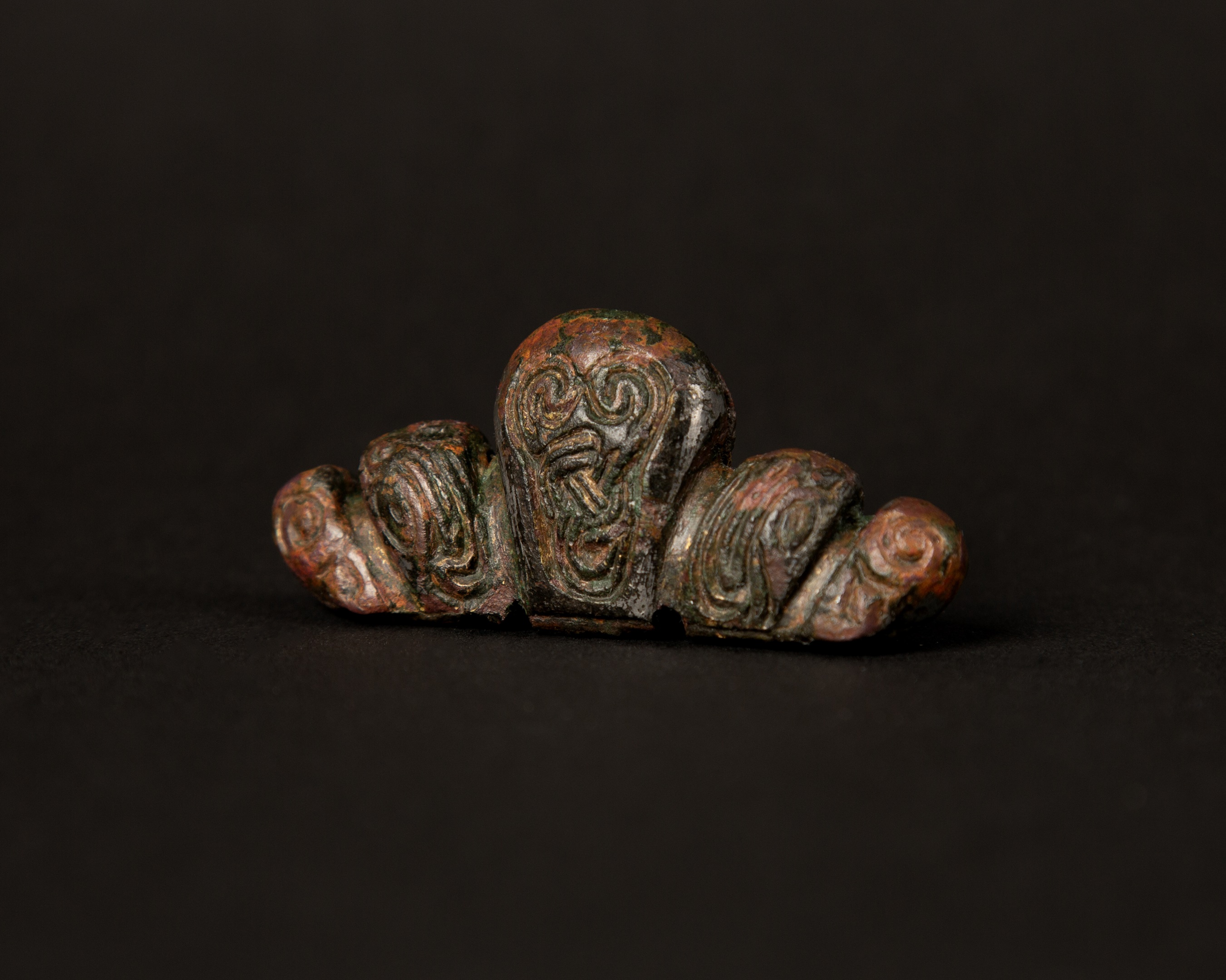 Pommelkap, koperlegering met sporen van verguldsel. Witmarsum, 900-1000 n.Chr. Collectie Fries Museum, verworven met steun van de Alma Tadema kring, gevonden door Sander Visser