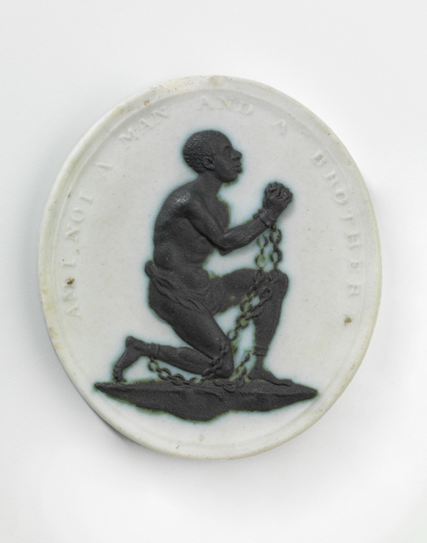 Anti-slavernij medaillon, Wedgwood, William Hackwood, 1787-1800, 3 x 2.5, Keramiekmuseum Princessehof Anti-slavernij medaillon, Wedgwood, William Hackwood, 1787-1800, 3 x 2.5, Keramiekmuseum Princessehof