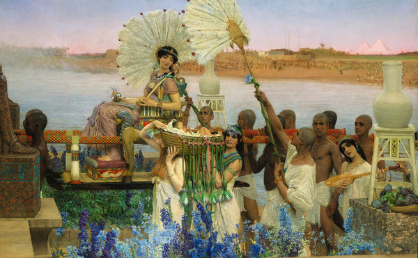 Sir Lawrence Alma-Tadema, Mozes gevonden!, 1904, particuliere collectie © 2016 Christie's Images Limited Sir Lawrence Alma-Tadema, Mozes gevonden!, 1904, particuliere collectie © 2016 Christie's Images Limited