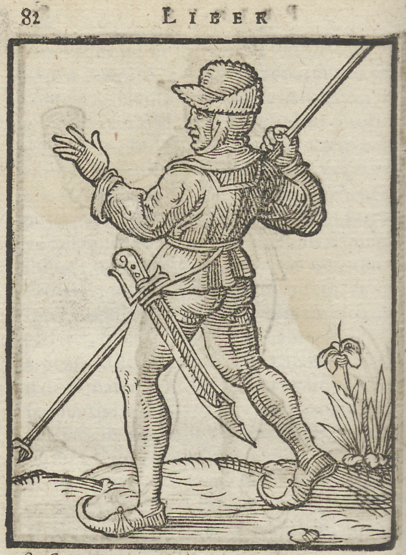 Afbeelding van een Friese soldaat in De origine, situ, qualitate et quantitate Frisiae, Cornelius Kempius, 1588, papier, Univers