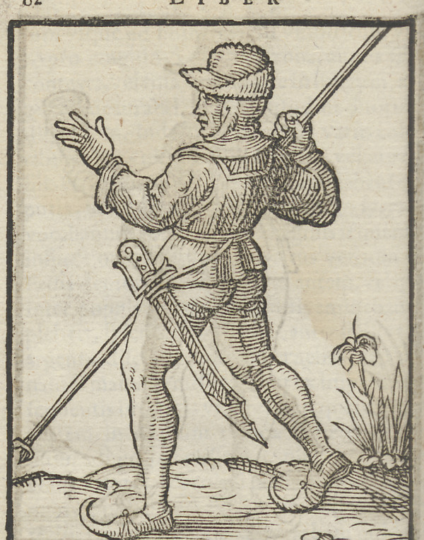 Afbeelding van een Friese soldaat in De origine, situ, qualitate et quantitate Frisiae, Cornelius Kempius, 1588, papier, Univers