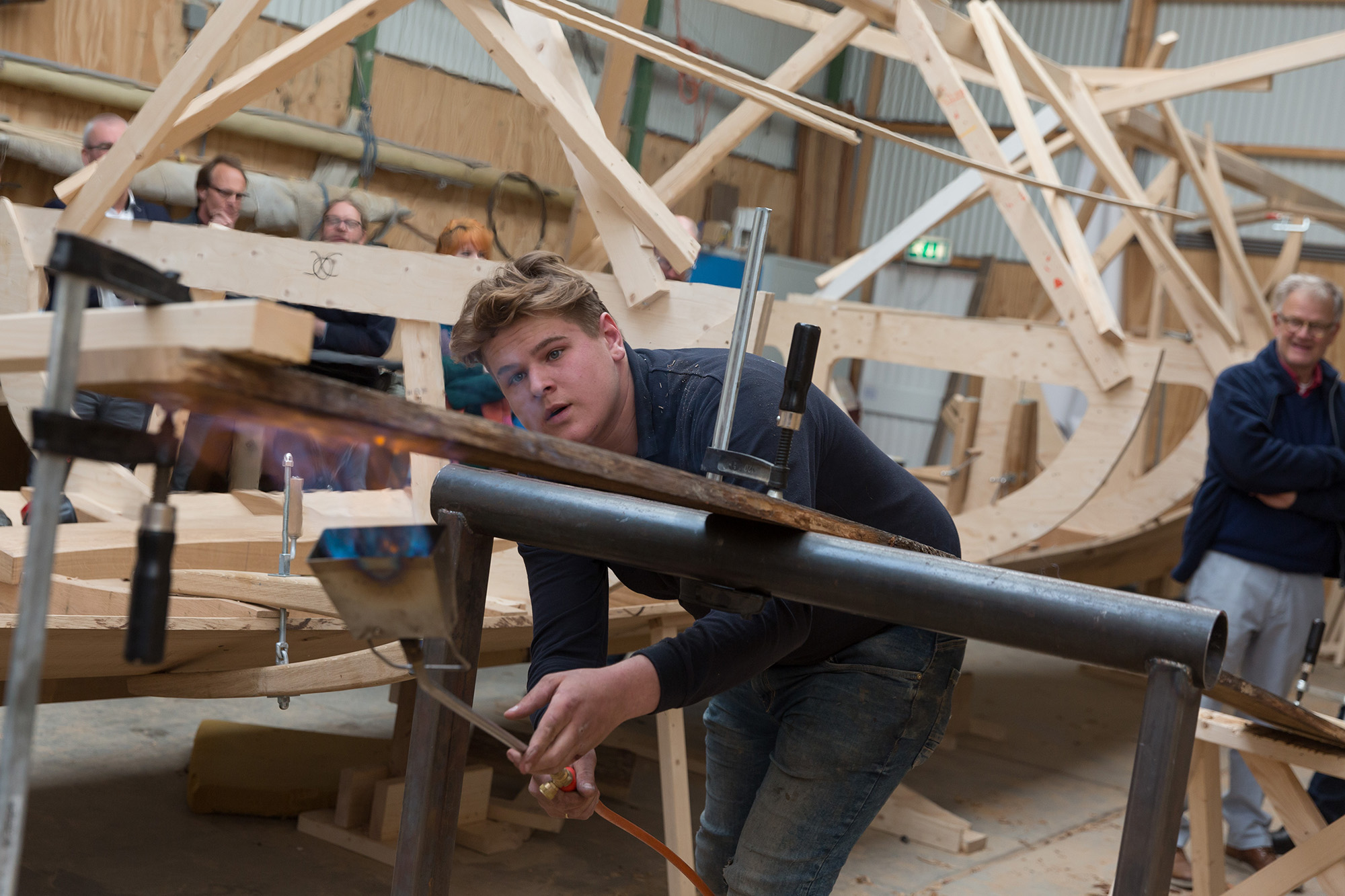 Bouw Vikingschip door studenten ROC Friese Poort - foto Marieke Balk