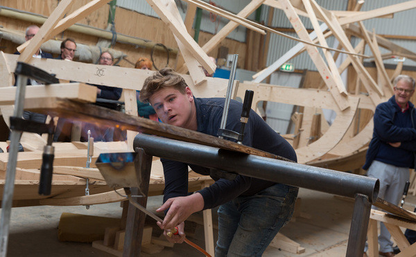 Bouw Vikingschip door studenten ROC Friese Poort - foto Marieke Balk