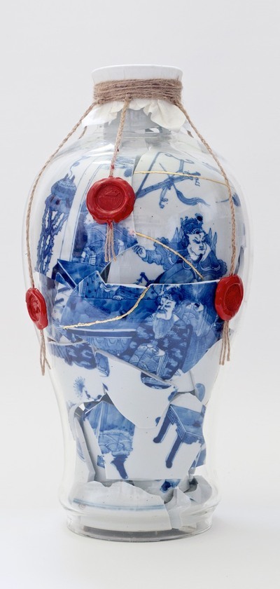 Memory Vessel with wax seals, 2020, Bouke de Vries, 46 x 23,5 cm, courtesy Adrian Sassoon Contemporary Works Memory Vessel with wax seals, 2020, Bouke de Vries, 46 x 23,5 cm, courtesy Adrian Sassoon Contemporary Works
