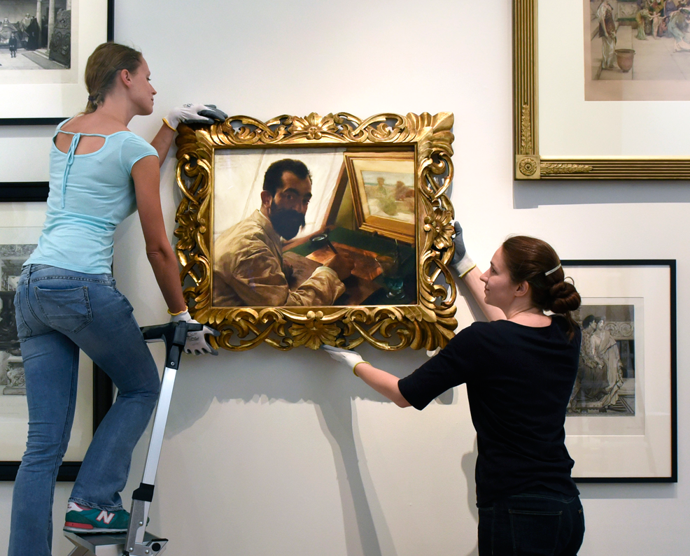 Sir Lawrence Alma-Tadema, Portret van Leopold Löwenstam, de etser, 1883, olieverf op doek, particuliere collectie, wordt gehange