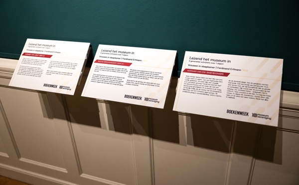 Teksten van Harmen van Liemt, Sacha Bronwasser en Adriaan van Dis in het Frans Hals Museum in Haarlem. Foto: Maarten Nauw. Teksten van Harmen van Liemt, Sacha Bronwasser en Adriaan van Dis in het Frans Hals Museum in Haarlem. Foto: Maarten Nauw.
