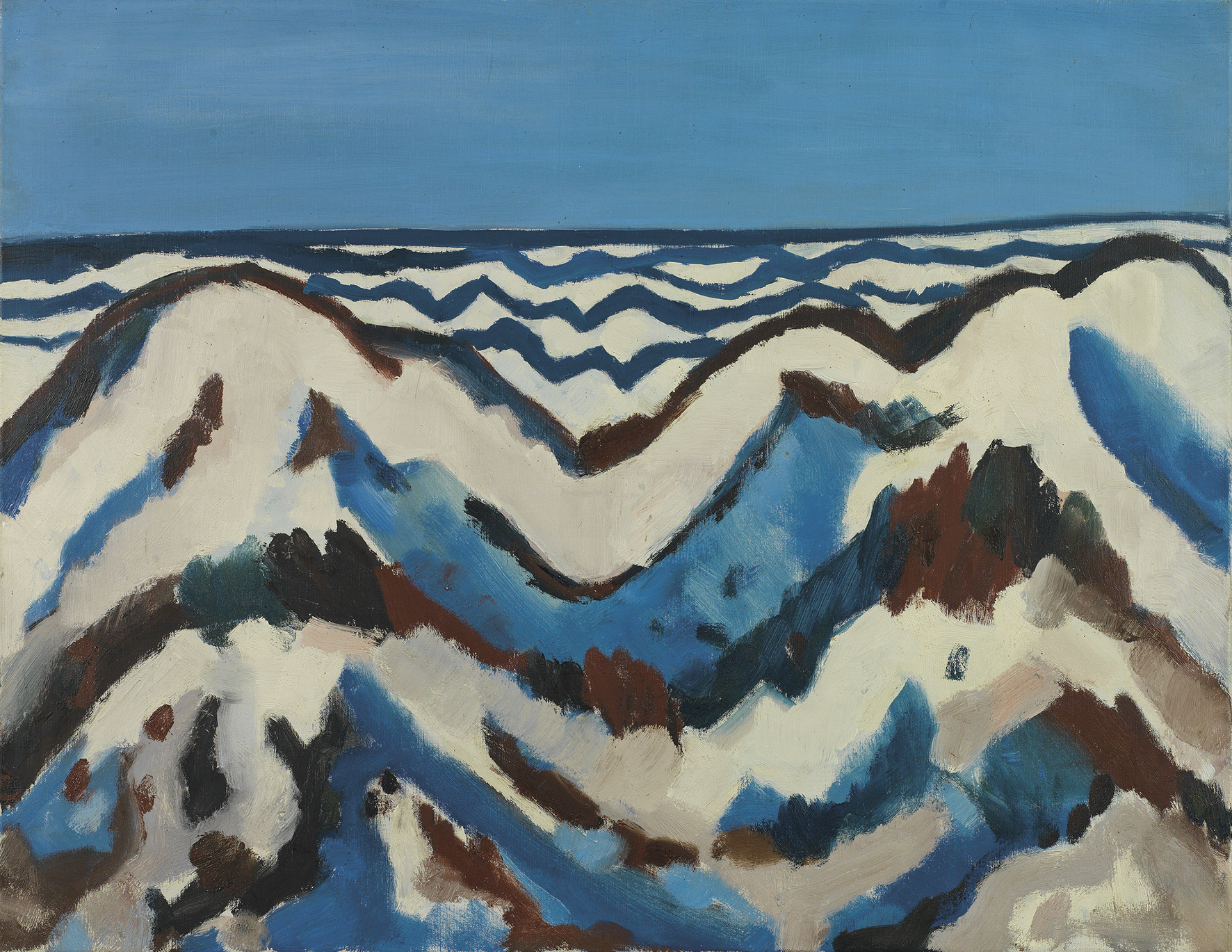 Gerrit Benner, 'Zee en duinen', 1952, olieverf op doek, 70 x 90 cm, Museum Belvédère, Heerenveen-Oranjewoud, © AG BENNER, 2014