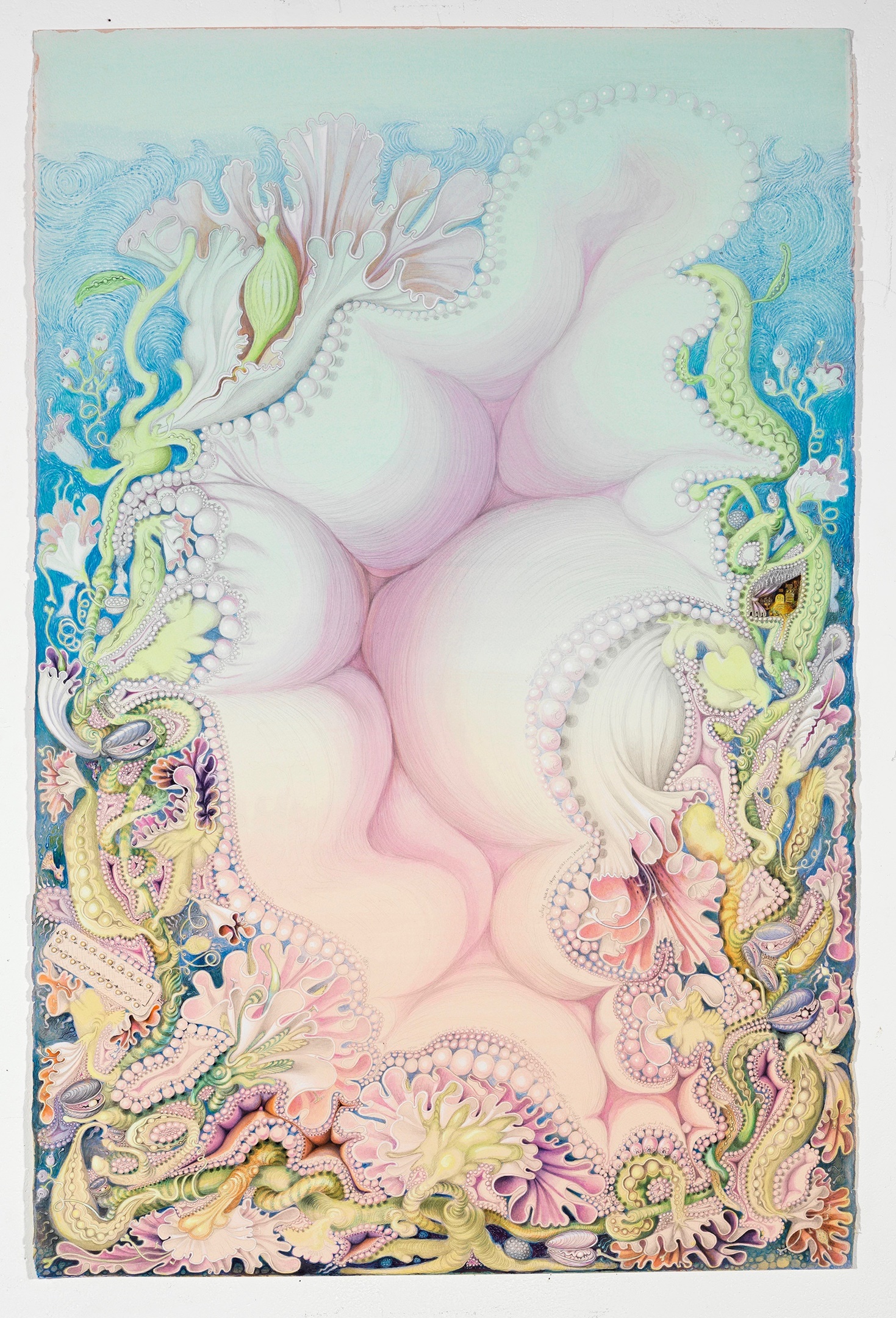 Kinke Kooi, Geboorte van Venus, 2018, acrylverf, kleurpotlood, pen, gouache, papier. Collectie Fries Museum, Leeuwarden | verwor