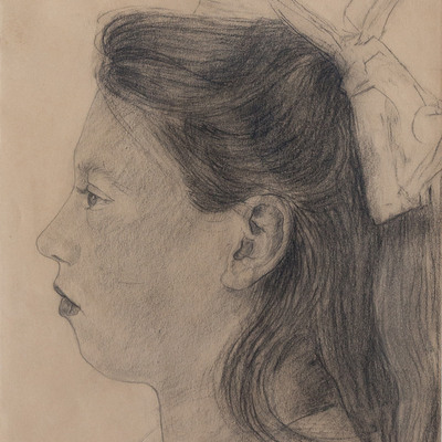 Portret van Nelli de Vrieze, Thijs Rinsema, 1918, Collectie Fries Museum, Leeuwarden